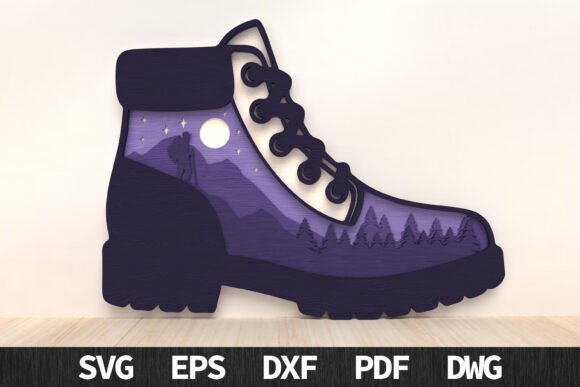 Download Hiking Boot Adventure Layered Art - Premium Resources